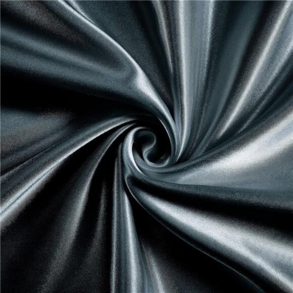 4Pcs Deep Sea Blue Silky Satin Sheets Twin Satin Sheets Set Silky Comforter - Picture 6 of 8